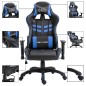 Cadeira de gaming couro artificial azul