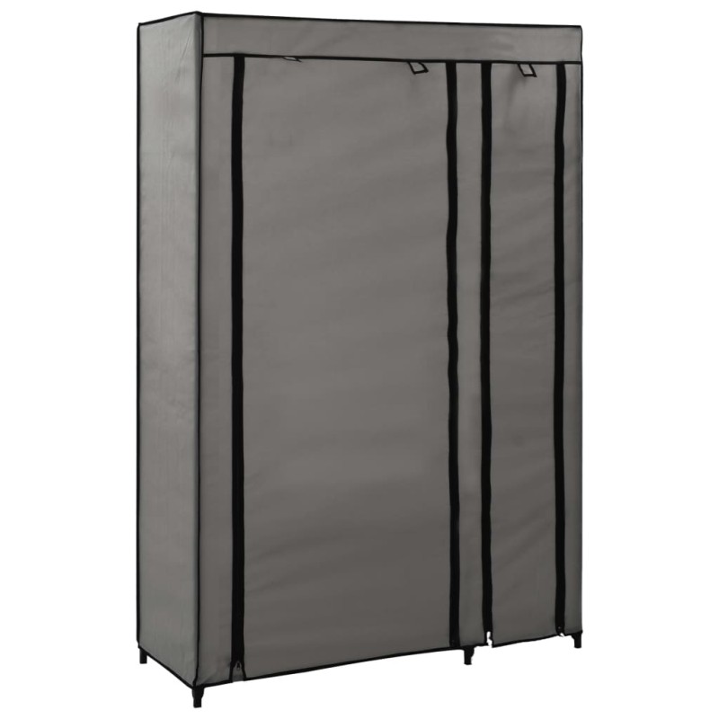 Roupeiro dobrável 110x45x175 cm tecido cinzento-Guarda-roupas-Home Retail