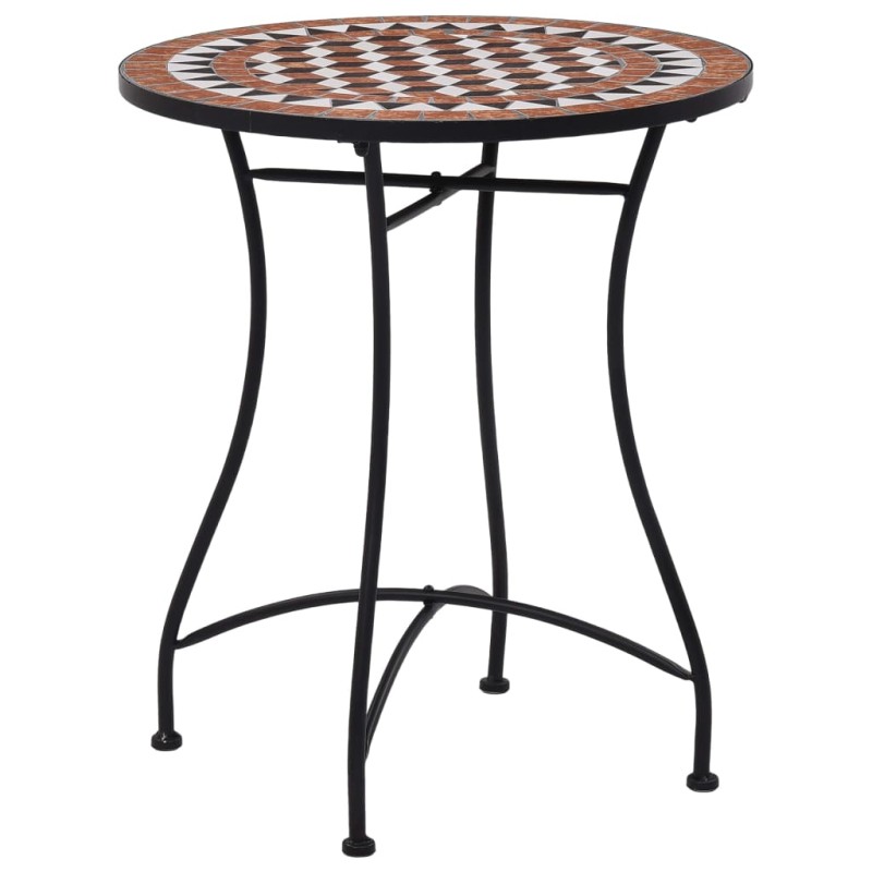 Mesa bistrô em mosaico 60 cm cerâmica castanho-Mesas de jardim-Home Retail