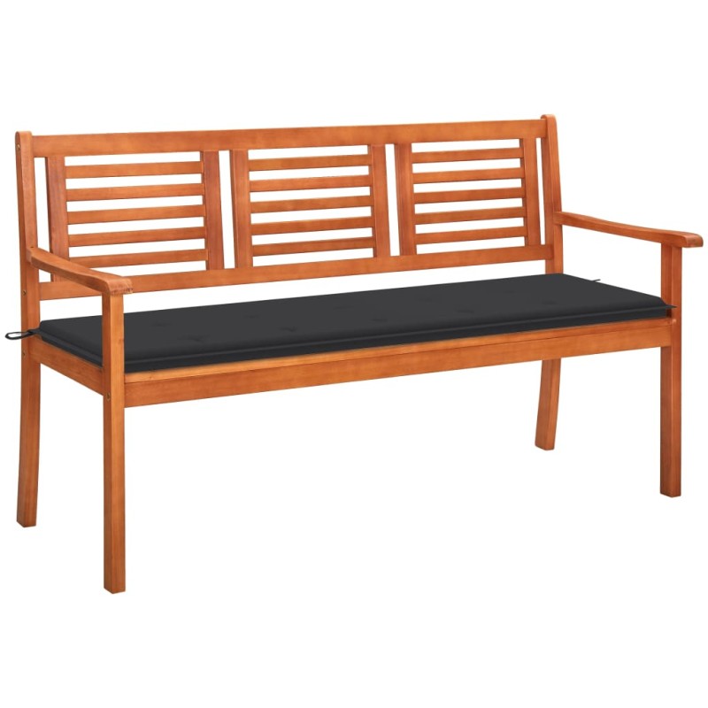 Banco de jardim 3 lugares c/ almofadão 150 cm eucalipto maciço-Bancos de jardim-Home Retail