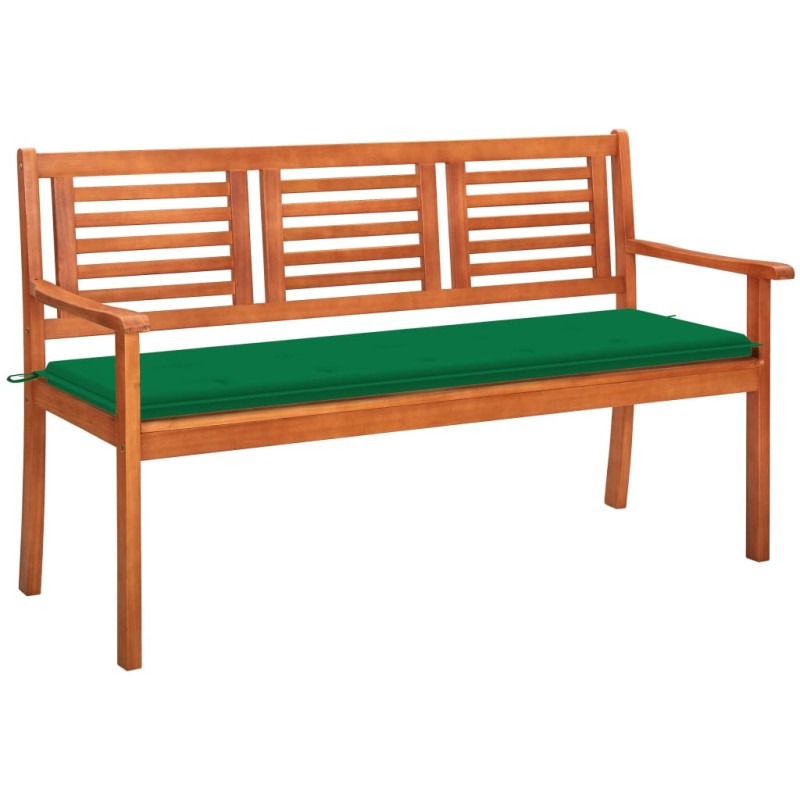 Banco de jardim 3 lugares c/ almofadão 150 cm eucalipto maciço-Bancos de jardim-Home Retail