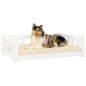 Cama para cães 95,5x65,5x28 cm madeira de pinho maciça branco