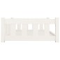 Cama para cães 95,5x65,5x28 cm madeira de pinho maciça branco