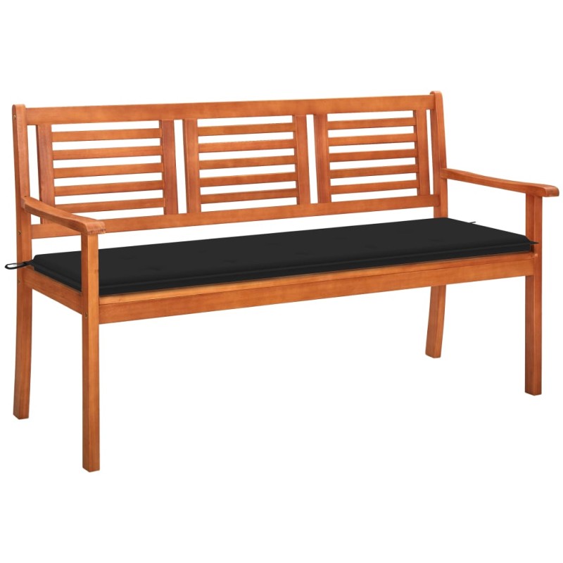 Banco de jardim 3 lugares c/ almofadão 150 cm eucalipto maciço-Bancos de jardim-Home Retail