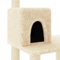 Árvore para gatos c/ postes arranhadores sisal 118,5 cm creme