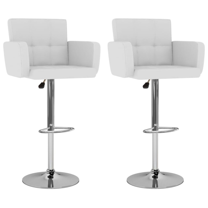 Bancos de bar 2 pcs couro artificial branco-Bancos de bar-Home Retail