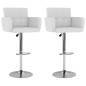 Bancos de bar 2 pcs couro artificial branco