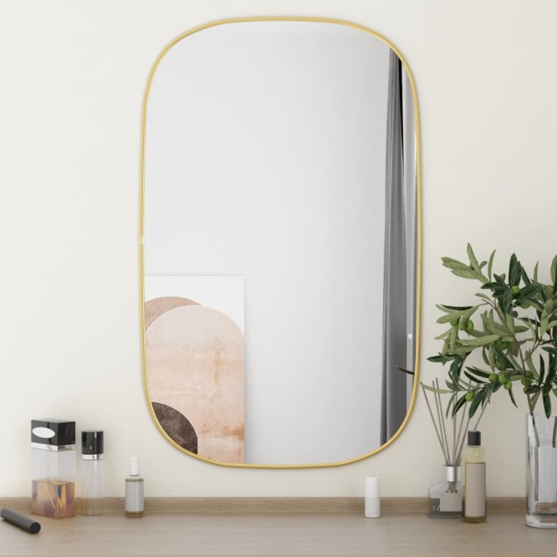 Espelho de parede 80x50 cm dourado-Espelhos-Home Retail