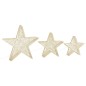 Estrelas de Natal com luzes LED 3 pcs ext./int. arame dourado