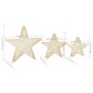 Estrelas de Natal com luzes LED 3 pcs ext./int. arame dourado