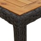 Mesa de jardim 190x90x75 cm vime PE e acácia maciça preto