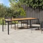 Mesa de jardim 250x100x75 cm vime PE preto