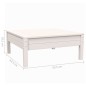 3 pcs conjunto lounge jardim c/ almofadões pinho maciço branco