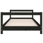 Estrutura de cama infantil 90x200 cm pinho maciço preto