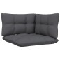 3 pcs conjunto lounge jardim c/ almofadões pinho maciço preto