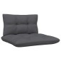 3 pcs conjunto lounge jardim c/ almofadões pinho maciço preto