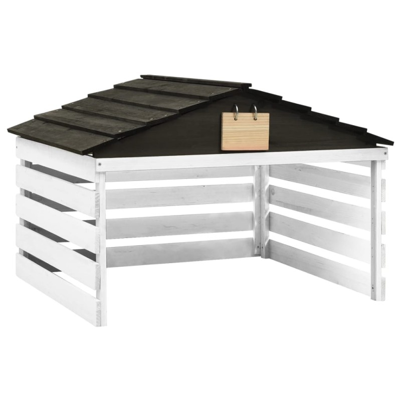 Abrigo de cortador de relva 78x74x54 cm abeto preto e branco-Tampas para cortadores de grama-Home Retail