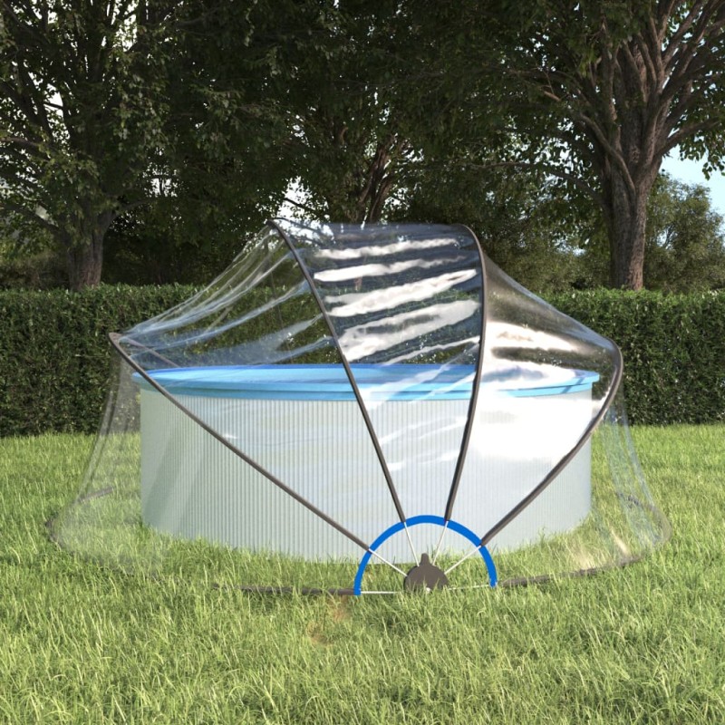 Cúpula de piscina redonda 315x158 cm PVC-Capas para piscinas e plástico para forrar pisos-Home Retail