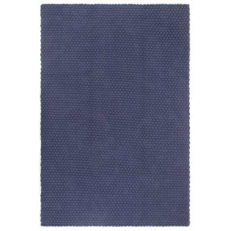 Tapete retangular natural 200x300 cm algodão azul marinho-Tapetes-Home Retail