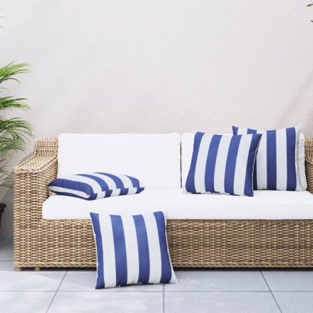 Almofadas decorativas 4 pcs 40x40 cm tecido azul e branco