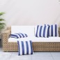 Almofadas decorativas 4 pcs 40x40 cm tecido azul e branco