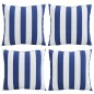 Almofadas decorativas 4 pcs 40x40 cm tecido azul e branco