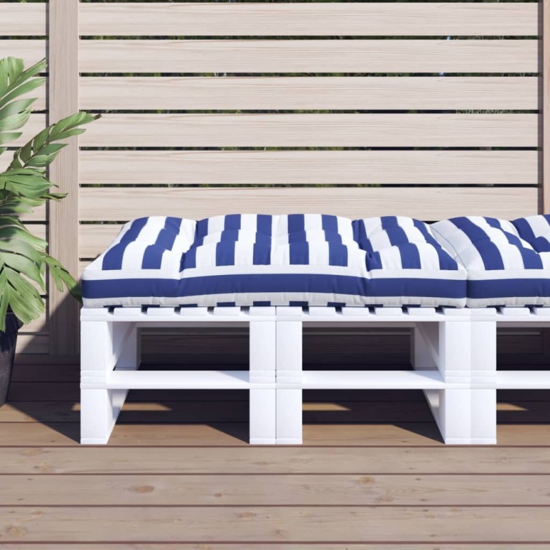 Almofadão para sofá de paletes 120x80x12 cm tecido azul/branco-Almofadas para poltronas e sofás-Home Retail