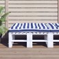 Almofadão para sofá de paletes 120x80x12 cm tecido azul/branco