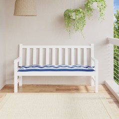 Almofadão p/ banco jardim 150x50x7 cm tecido oxford azul/branco