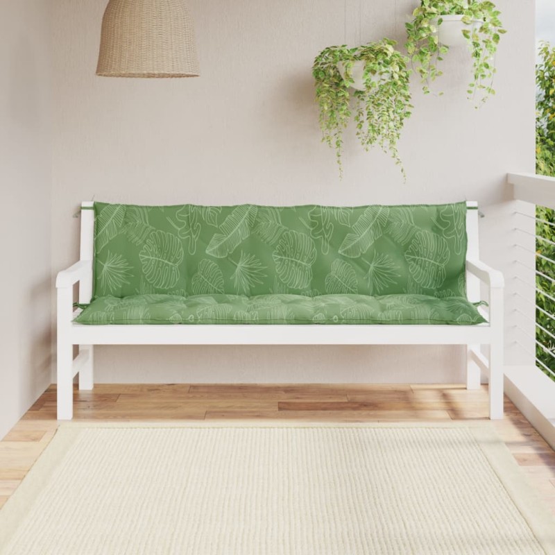 Almofadões p/ bancos de jardim 2pcs tecido oxford padrão folhas-Almofadas para poltronas e sofás-Home Retail