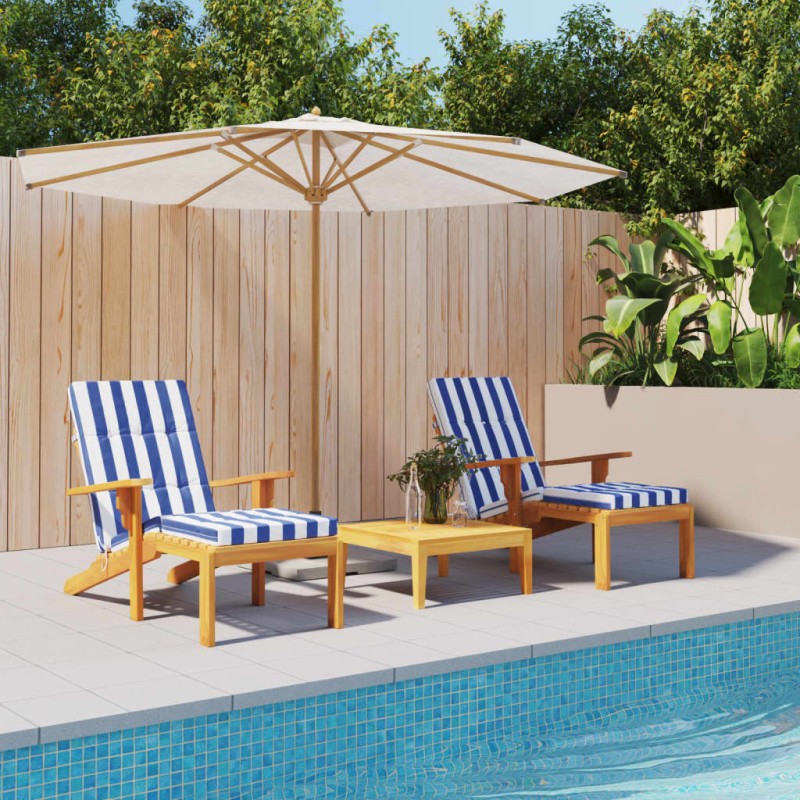 Almofadões p/ cadeira terraço 2 pcs tecido oxford azul/branco-Almofadas para poltronas e sofás-Home Retail