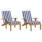 Almofadões p/ cadeira terraço 2 pcs tecido oxford azul/branco