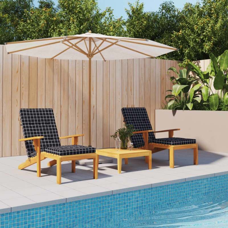 Almofadões p/ cadeira terraço 2 pcs tecido oxford xadrez preto-Almofadas para poltronas e sofás-Home Retail