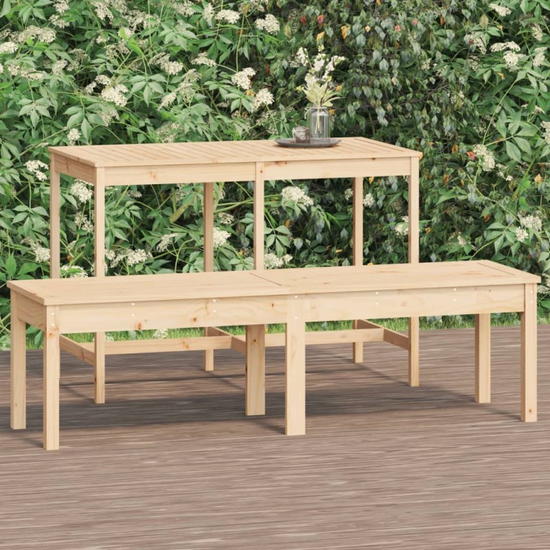 Banco de jardim com 2 lugares 159,5x44x45 cm pinho maciço-Bancos de jardim-Home Retail