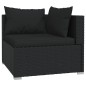 6 pcs conjunto lounge de jardim c/ almofadões vime PE preto