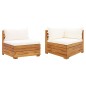 2 pcs conjunto lounge de jardim c/ almofadões acácia maciça