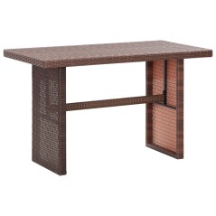 Mesa de jardim 110x60x67 cm vime PE castanho