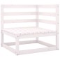 2 pcs conj. lounge de jardim c/ almofadões pinho maciço branco