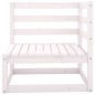 2 pcs conj. lounge de jardim c/ almofadões pinho maciço branco