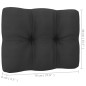 2 pcs conjunto lounge jardim c/ almofadões pinho maciço preto