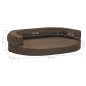 Cama para cães ergonómica 75x53 cm aspeto linho castanho