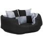 Almofadão p/ cães reversível e lavável 65x50x20 cm cinza/preto