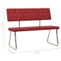 Banco 110 cm couro artificial vermelho tinto