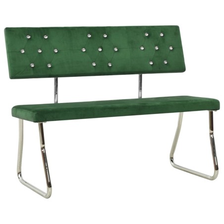 Banco 110 cm veludo verde-escuro