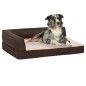 Cama para cães ergonómica 60x42cm aspeto linho pelúcia castanho