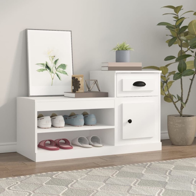 Sapateira 100x42x60 cm derivados de madeira branco-Sapateiras e organizadores-Home Retail