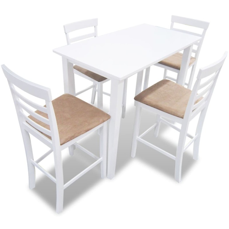 Consola de mesa branca e conjunto de 4 cadeiras de bar-Conjuntos de móveis para cozinha e sala de jantar-Home Retail