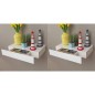 Prateleiras de parede suspensas com gavetas 2 pcs branco 48 cm