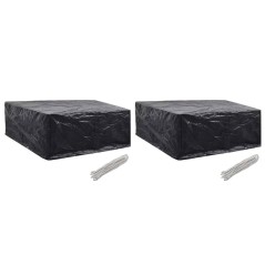 Capas para mobiliário de jardim 2 pcs 10 ilhós 260x260x90 cm