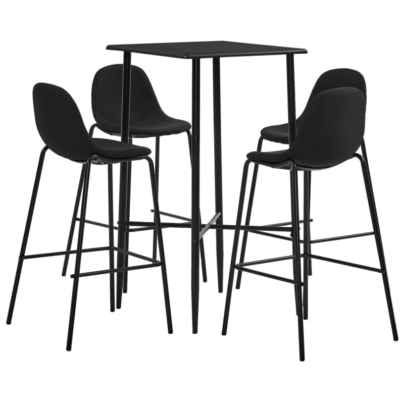 5 pcs conjunto de bar tecido preto-Conjuntos de móveis para cozinha e sala de jantar-Home Retail